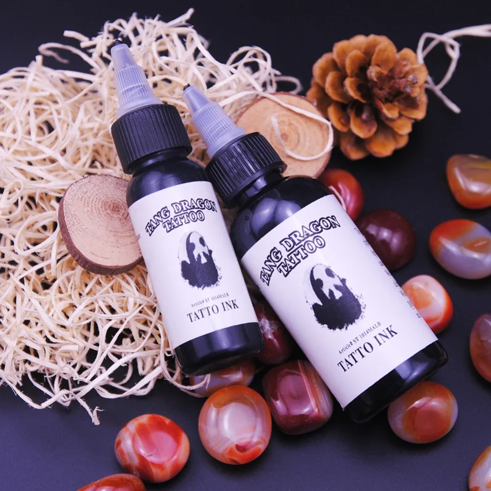 1 زجاجة 2 oz الوشم الحبر الصباغ مجموعة أطقم الجسم الفنون 60 مللي الأسود Professinal الجمال الدائم Makesup الدهانات الإكسسوارات