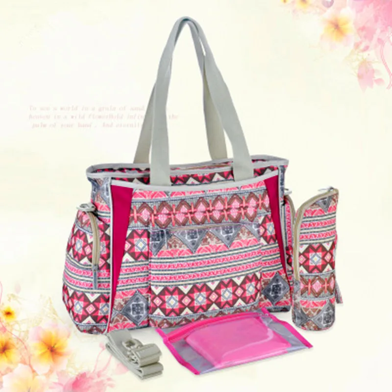 

New Mummy Bag Canvas Multi-function Large Capacity Mummy Bag Maternal and Child Package Travel Stroller Lanyard Handbag F43