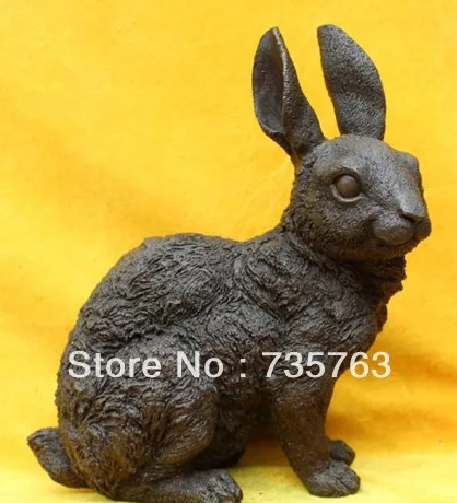 

xiuli 00283 Lovely Chinese Zodiac Year Animal Of Bronze Carved Rabbit Sculpture Statue