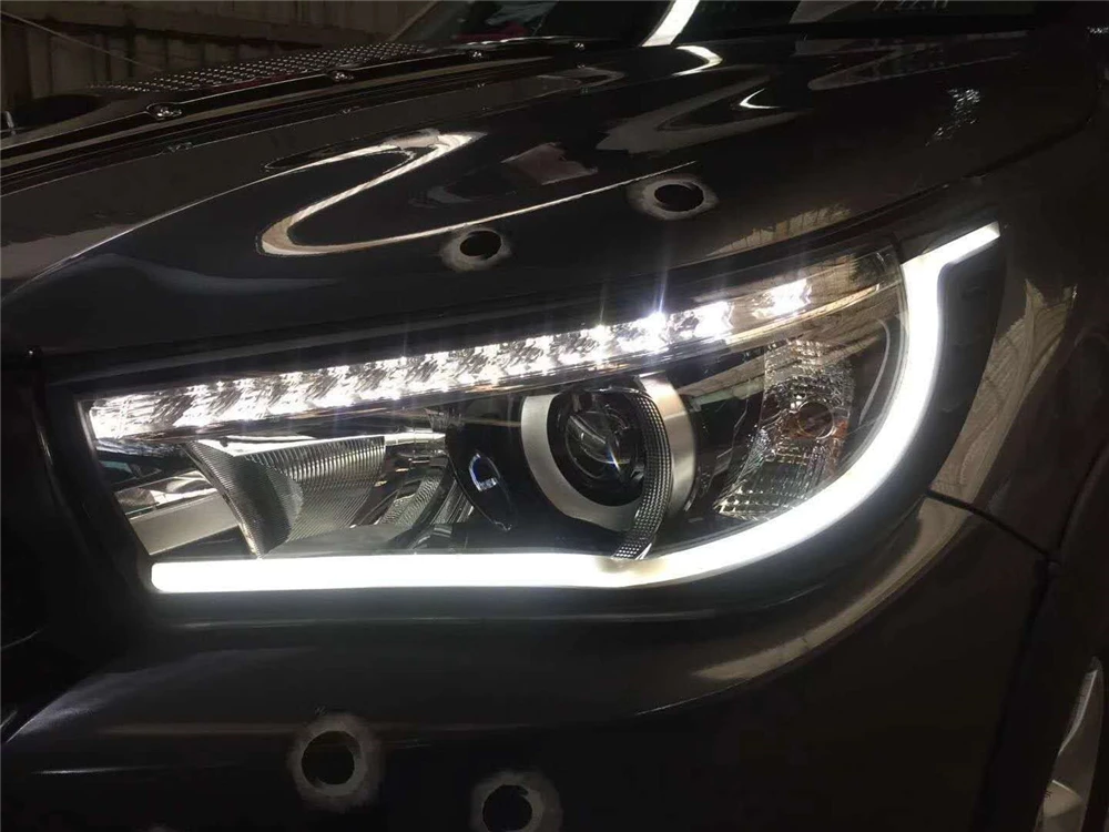 CSGJMY 2 шт. светодиодный DRL Дневной ходовой светильник головной светильник Накладка подходит для Toyota Hilux Revo