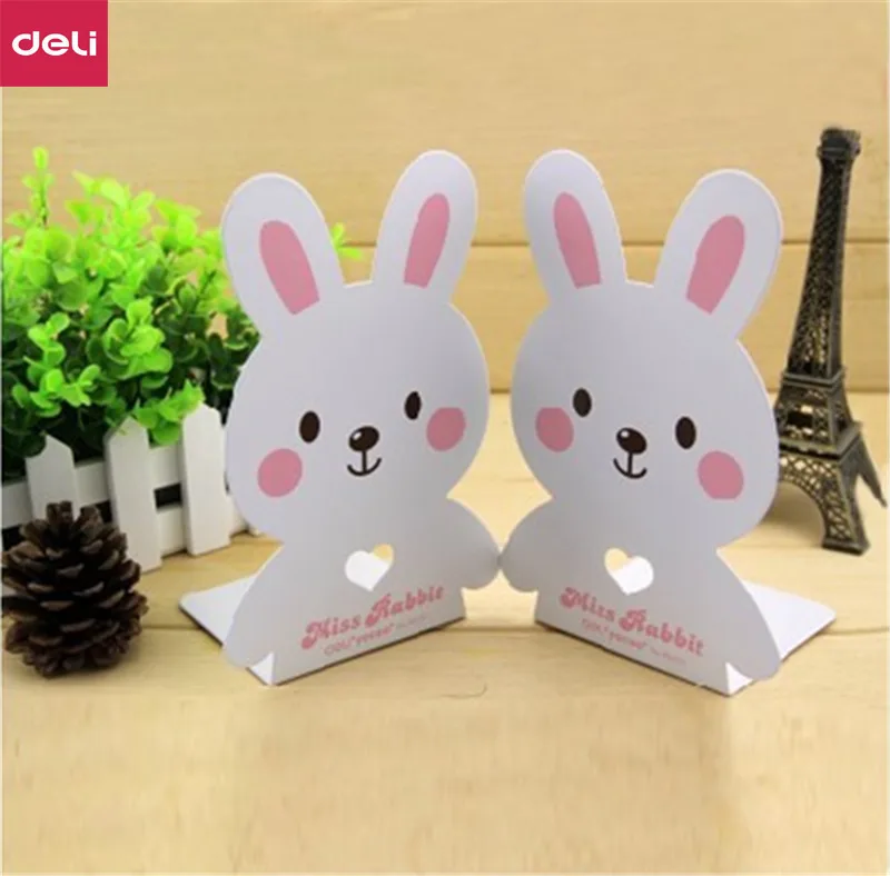 

Deli 1pair 7 Inch Cartoon Rabbit Metal Bookends Iron Support Book Stand Shelf Holder Desk Accessories Organizer Korea 0D95422