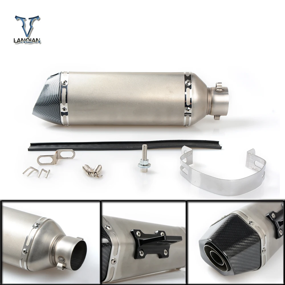 High Quality 36-51mm Universal Motorcycle  Moto Bike Exhaust Pipe With Muffler For BMW s1000rr hp2 sport r1200gs s1000r