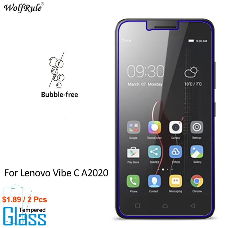 

2Pcs For Glass Lenovo Vibe C Screen Protector Tempered Glass For Lenovo Vibe C Glass Phone Film For Lenovo A2020 Glass A2020a40