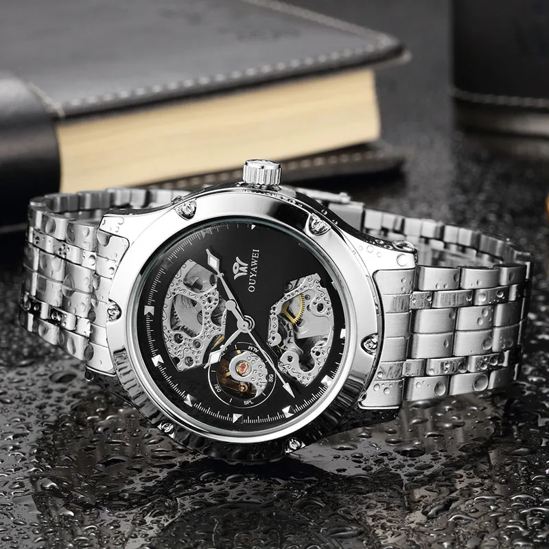 Relogio Automatico Masculino Лидирующий бренд OUYAWEI Новые Роскошные автоматические часы