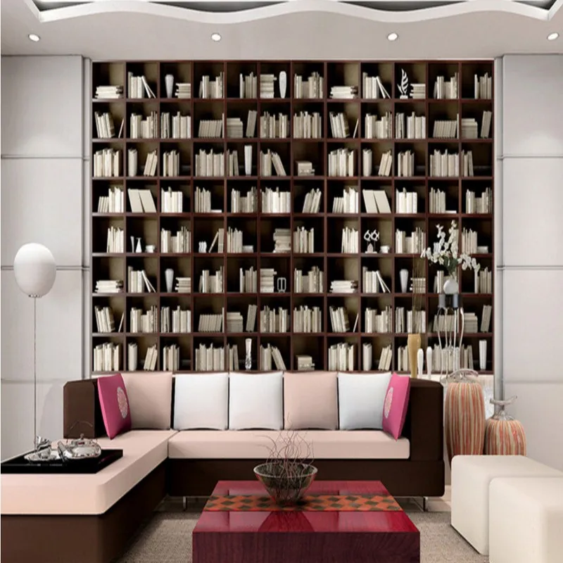 العرف صور خلفيات الأوروبي أنيقة فاخرة خشبية بسيطة رف الكتب مكتبة مخصصة دراسة خلفيات جدارية