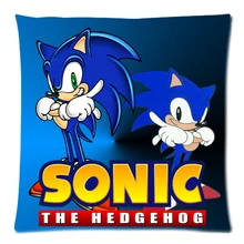 Новинка индивидуальные Подушки случае! Sonic The Hedgehog два боковых печати Хлопок Лен Подушки Детские крышка 17." x 17.7"