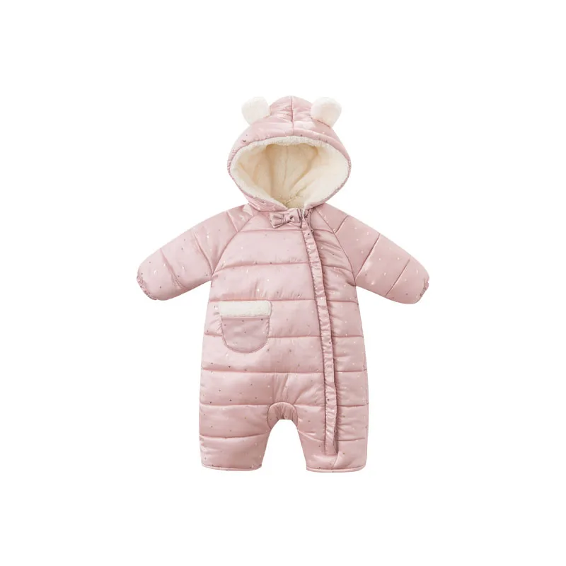 Dave bella/DBM8266; осенний Детский комбинезон с длинными рукавами и принтом для новорожденных; Детский комбинезон ребенок; детский эксклюзивный комбинезон; 1 предмет - Цвет: grey pink