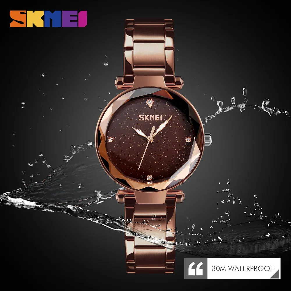 SKMEI Feminino Для женщин часы элегантный топ Роскошная брендовая Дамская мода