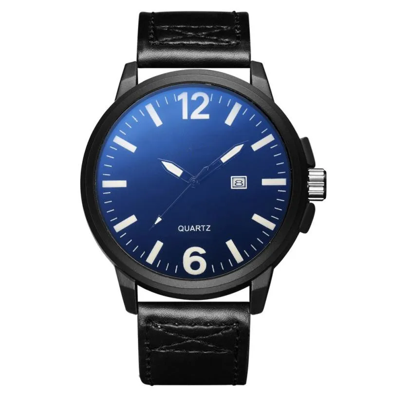

2017 Fashion Mens Watch Business Quartz Wrist Watch Analog Date Day Army Sport Leather Luxury Brand Hodinky Relogio Masculino