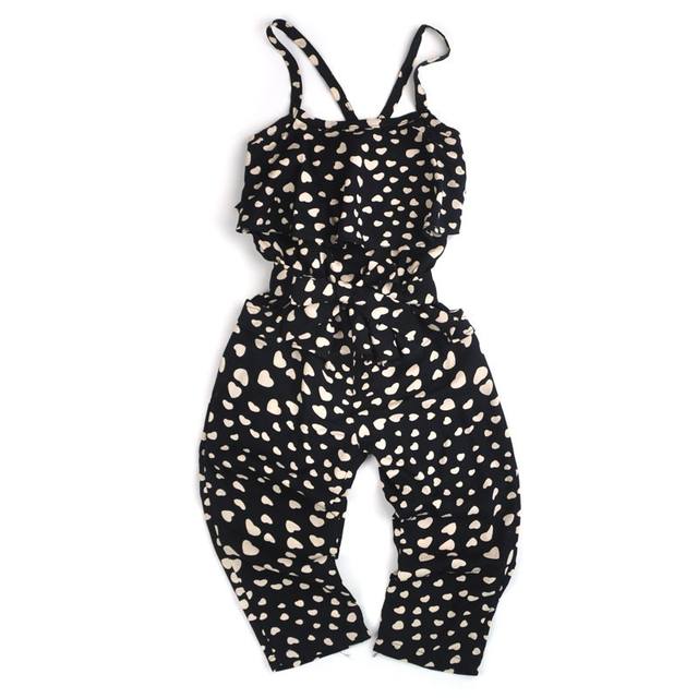 New Fashion Summer Kids Girls Clothing Sets Cotton Sleeveless Polka Dot Strap Girls Jumpsuit Clothes Sets Outfits Children Suits