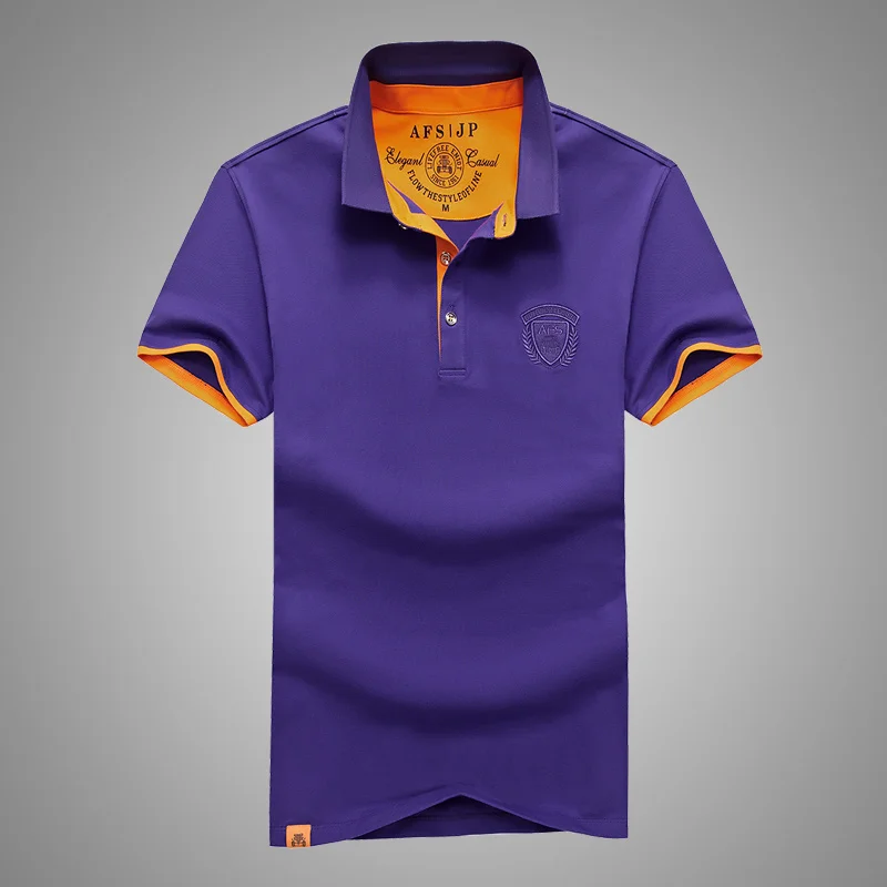 Новое поступление, Хлопковая мужская деловая крутая летняя рубашка, брендовая Классическая мужская рубашка с коротким рукавом, топ, футболка размера плюс 4XL - Цвет: Лаванда