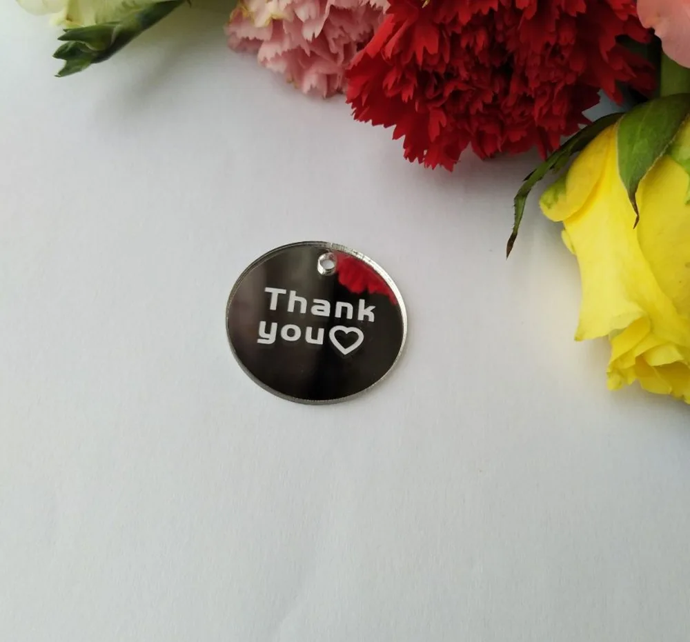 Пользовательские Вечерние благодарности тег акриловое зеркало лазерная обработка на заказ акриловая наклейка для зеркала DIY вечерние подарочные украшения