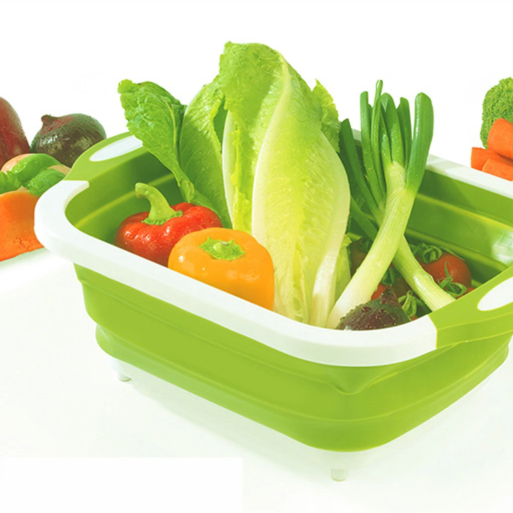 Online 1PCS Küche Multifunktionale Faltbare Schneiden Boards Silikon Schneiden Bord Waschbar Gemüse Obst Küche Waschen Korb
