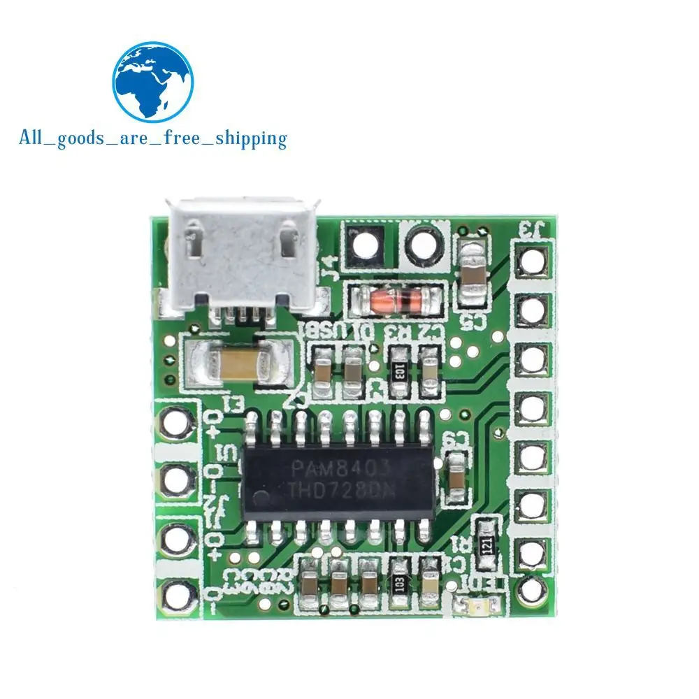 

TZT NEW PAM8403 DC 5V Mini Class D 2x3W USB Power Amplifier Board DIY Bluetooth Speaker Z07 Drop ship