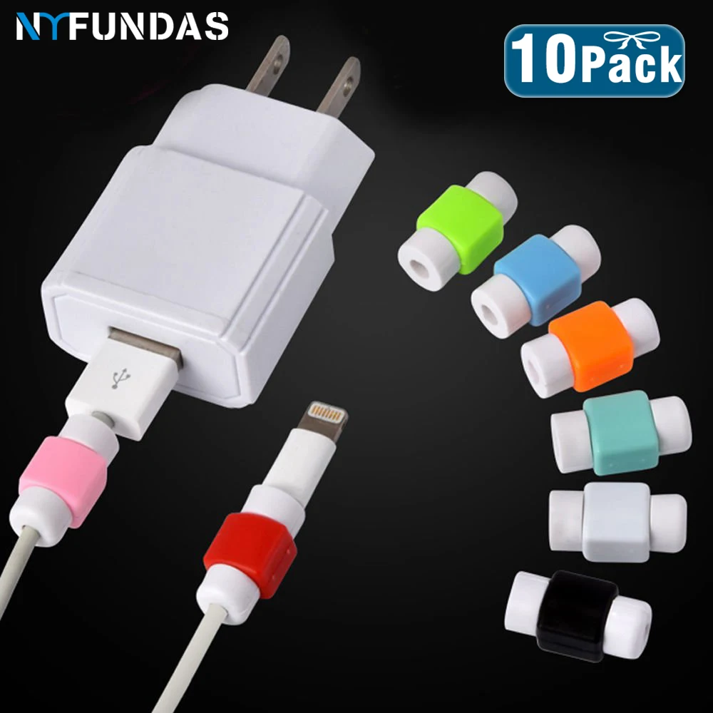 NYFundas 10 шт. защитный usb-кабель для зарядки и передачи данных apple iphone XS MAX XR 8 plus X милый