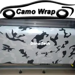 Черный белый снег камуфляж виниловая наклейка Wrap Camo автомобиля стикер фольги пленка лист пузырьков матовый/глянцевая закончила оберточной