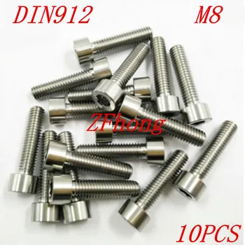 

10PCS Din912 Gr5 Titanium screw M8*16/20/25/30/35/40 Hex Socket Head Cap Bolt Screw