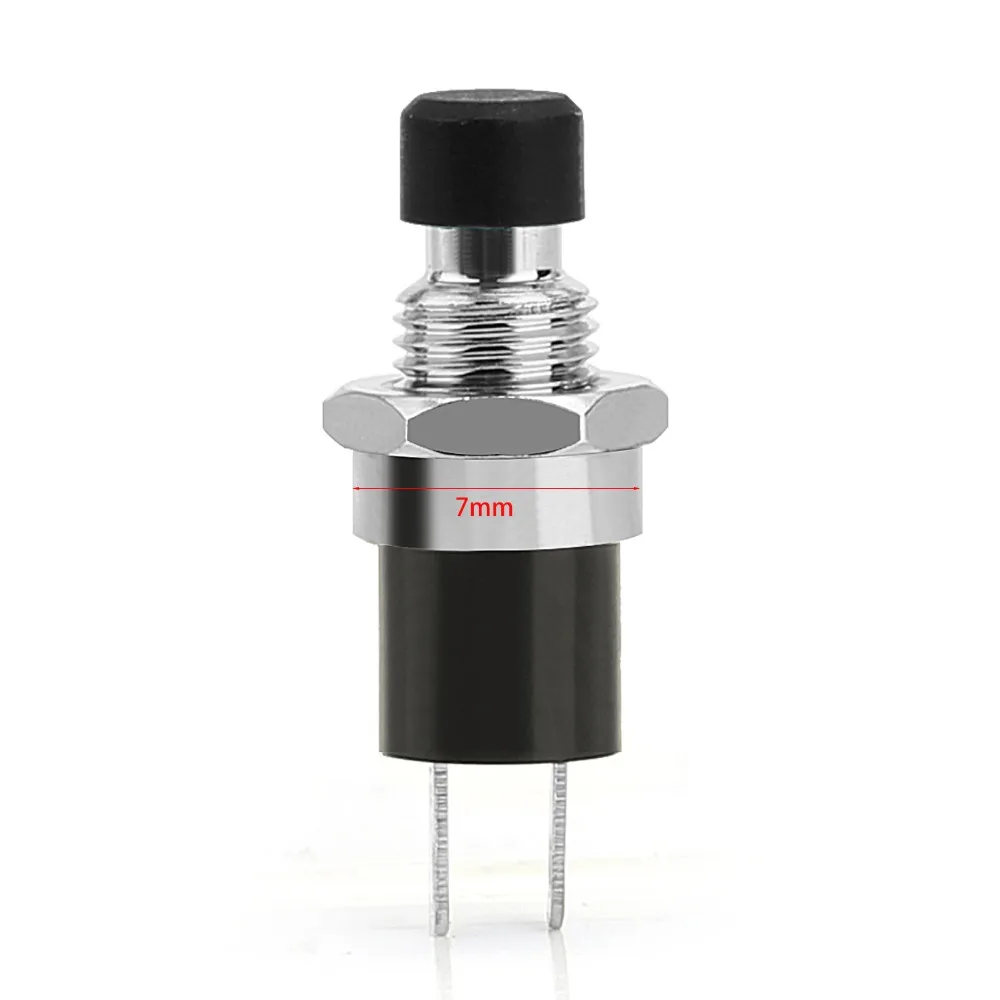 Мини 7 мм IP67 Кнопка фиксация SPST N/O выключателя красный/черный для