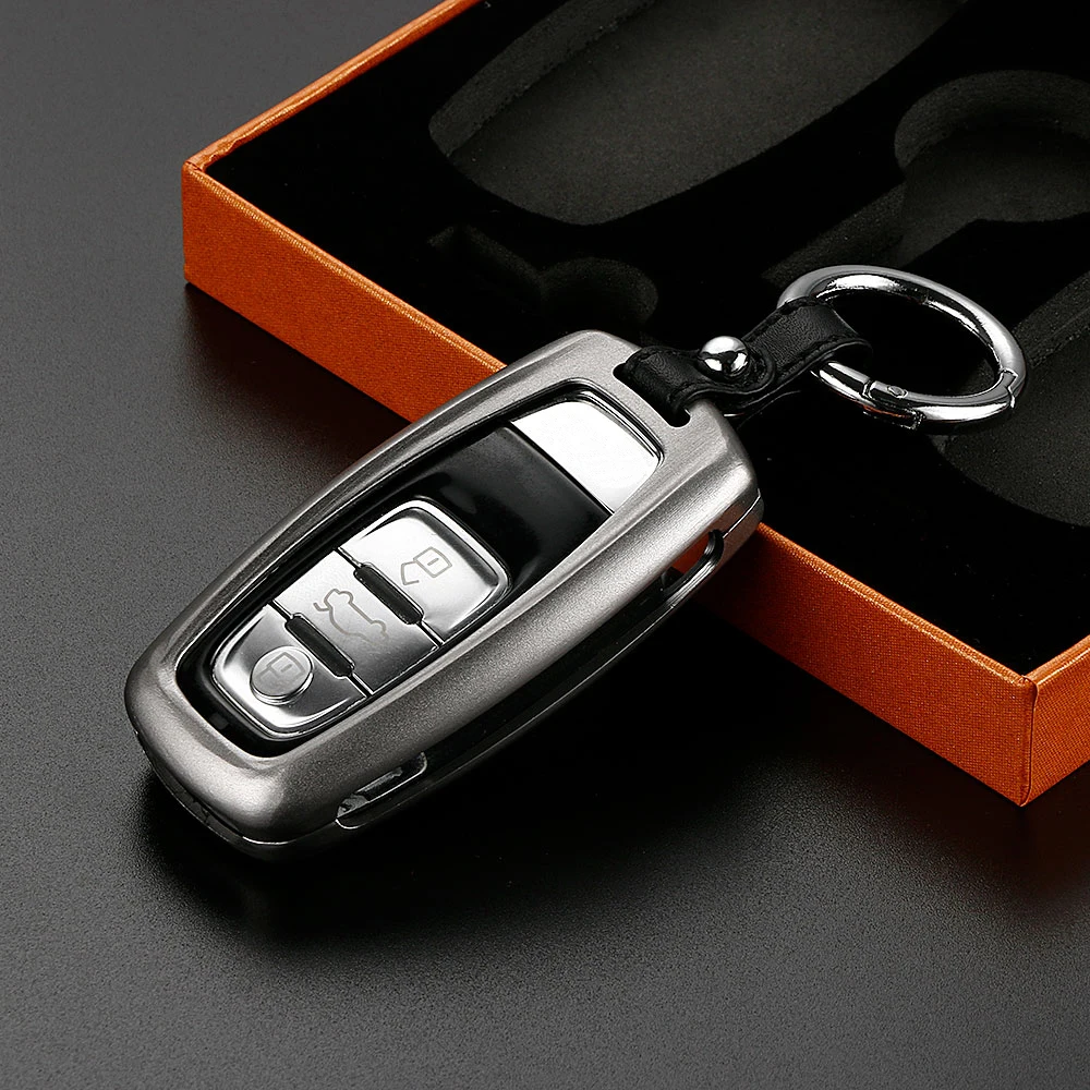 

For Audi A4 B6 B8 B7 A6 C5 C6 Q5 Aluminum Alloy Car Key Protective Cover Shell Remote Control Key Case Fob Holder Car Styling