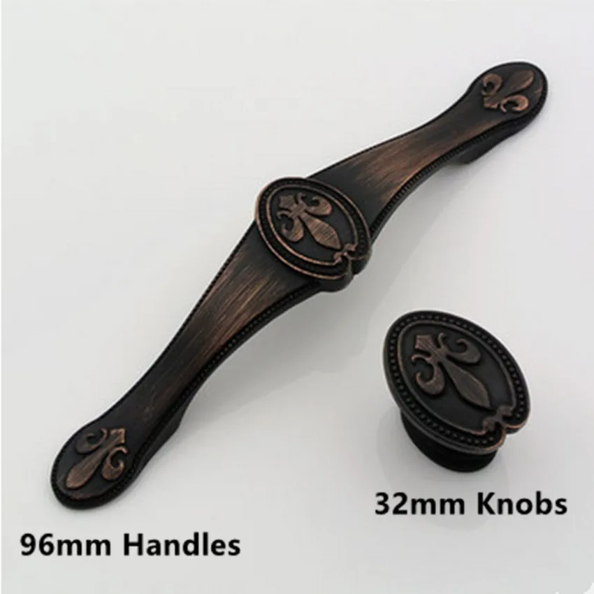 96mm Europen vintage style furniture handles black antique copper
