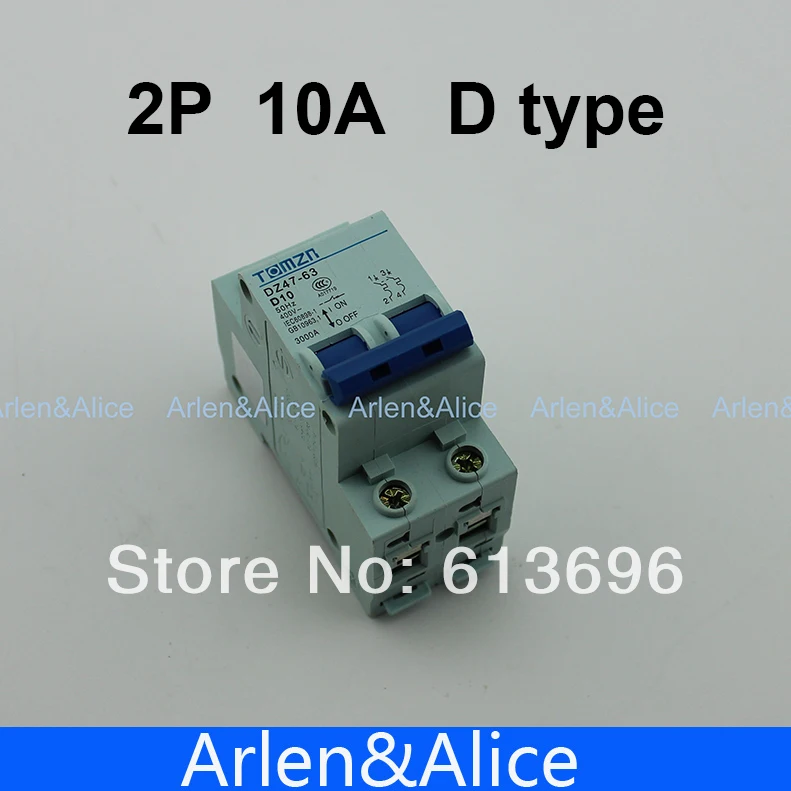 

2P 10A D type 240V/415V 50HZ/60HZ Circuit breaker MCB safety breaker