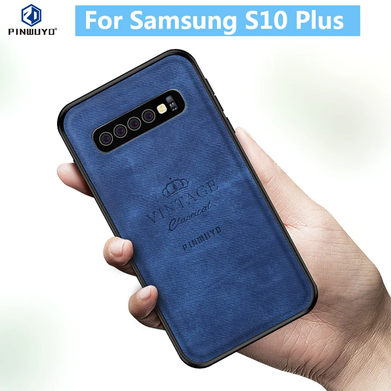 

for Samsung Galaxy S10 Plus Case Original PINWUYO VINTAGE PU Leather Protective Phone Case for Samsung S10 Plus Shockproof Case