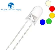 Bulbs Diode Emitting Blue-Light Water-Clear Transparent Yellow Green Red White 5mm 100pcs/Lot