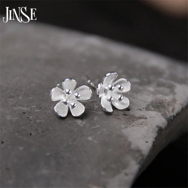 Jinse 925 Sterling Silver 8mm Flower Stud Earrings For Women High Jinse 925 Sterling Silver 8mm Flower Stud Earrings For Women High Quality Gift Prevent Allergy