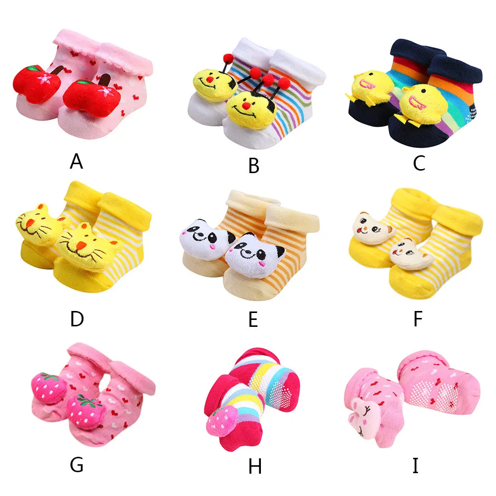 TELOTUNY/Детские носки нескользящие носки с рисунком для новорожденных девочек и мальчиков, тапочки, ботинки A801 1X0523 3 30