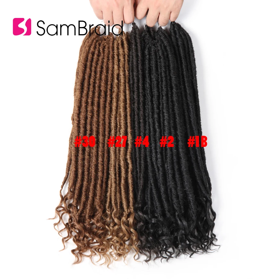 SAMBRAID крючком плетение волос дреды Омбре богиня синтетические волосы 24 Подставки/Упаковка 18 дюймов крючком коса для богини волос