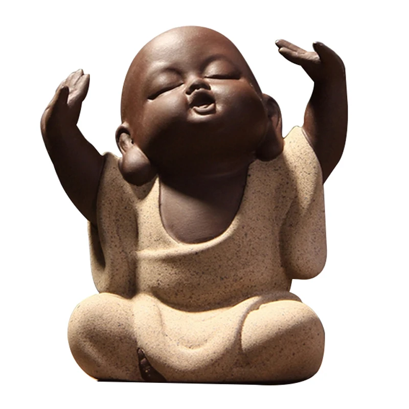 

China Tea Hand Decoration Factory Outlets Lovely Buddha Tea Pet Monk Sand Tea Pet High Qulity Purple Tea Pet Tea Set Fitting