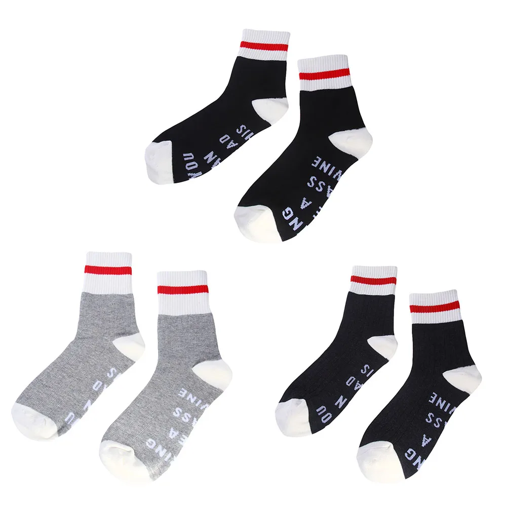 3 Colors Unisex Cotton Socks New Stylish English Words Pattern Unisex ...