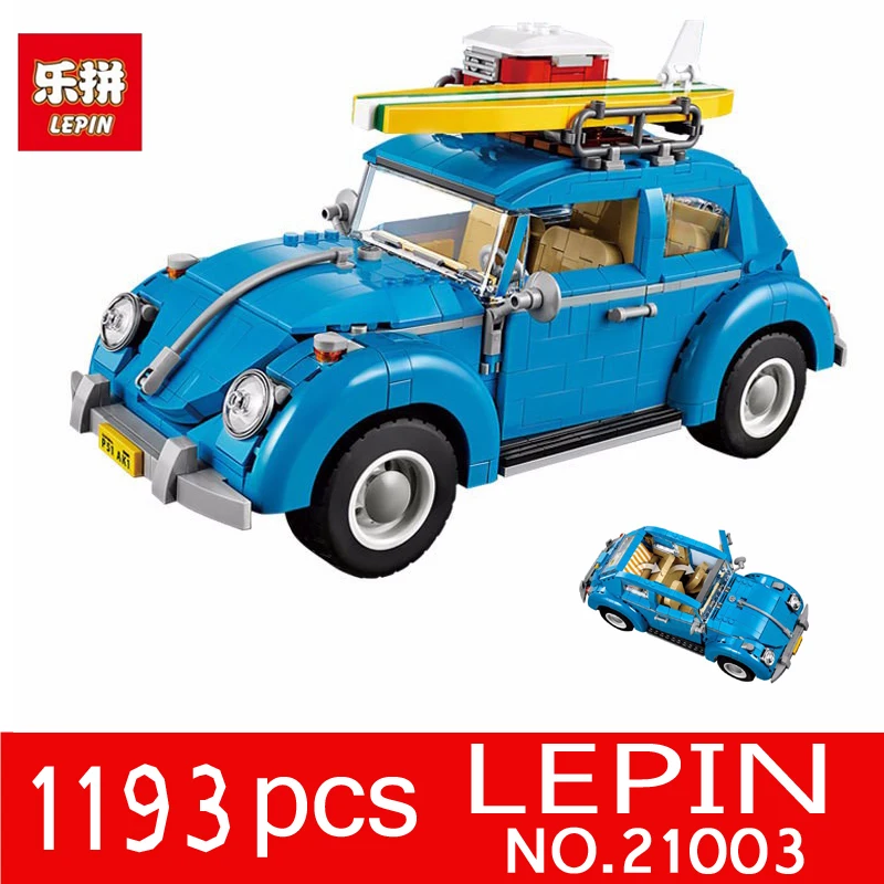 

LEPIN 21003 1193Pcs Creator Technic Series Blue City Car Volkswagen Beetle Lifeed Building Blocks Bricks Compatible 10252 Toys