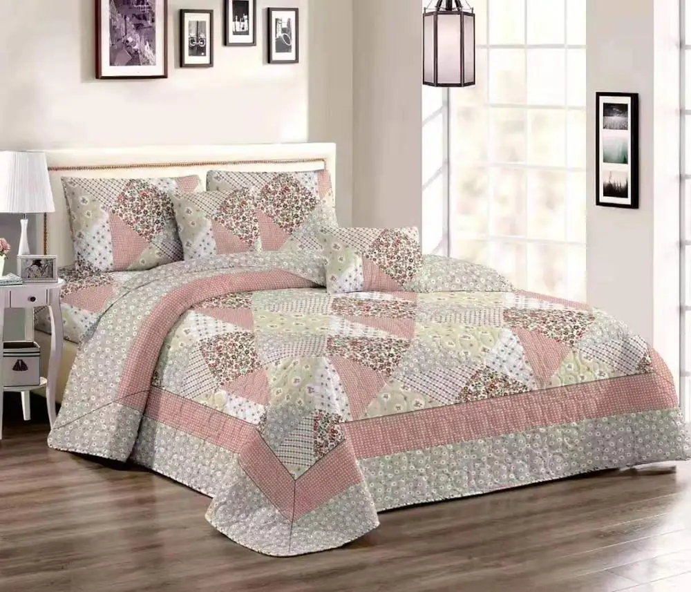 

Comfortable high-grade cotton bedding quilted bed cover 220 * 240 double bed rustic pink floral bed cover