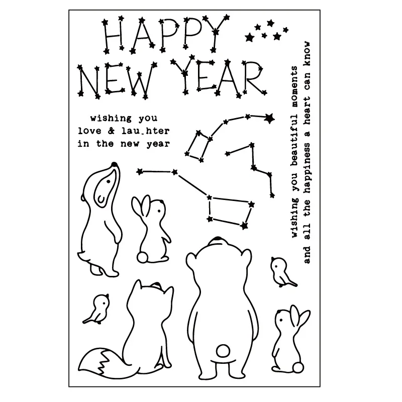 

Happy Animal and Star Silicone Clear Stamps/Seal For DIY Scrapbooking Decorative Card Making Craft Fun Decoration Supplies