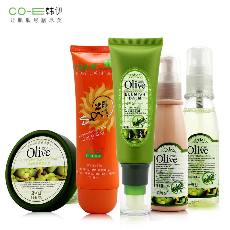 5pcs skin care set kit olive mask anti block spray concealer sun block bb 5pcs skin care set kit olive mask anti block spray concealer sun block bb
