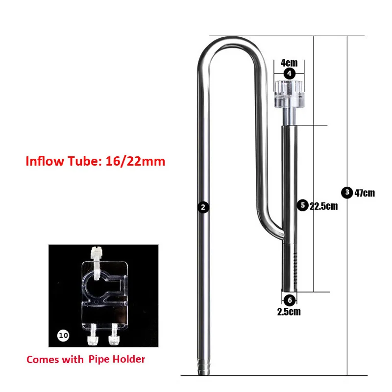Аквариум из нержавеющей стали стиль ada поступление отток лилии трубы с поверхности скиммер - Цвет: 16mm Inflow Only