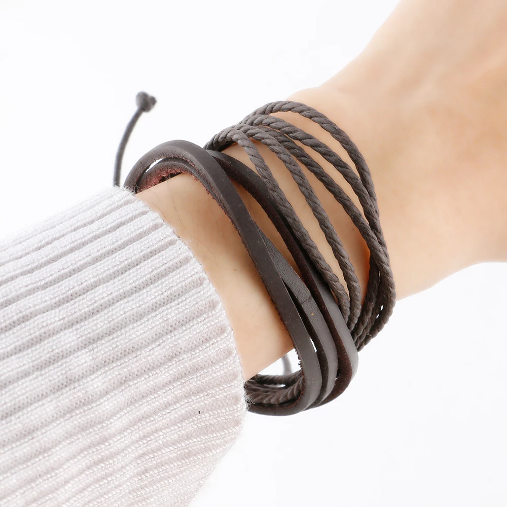 Trendy Elastic Hemp Rope Bracelets Unisex Female Leather Bangle Chain Casual Simple Charm Bracelets   (16)