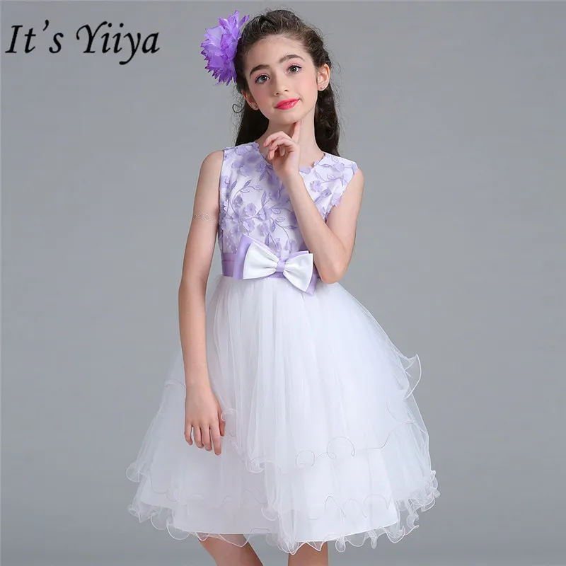 Это yiiya Мода Аппликации платье для девочек es сладкий с круглым вырезом платье без рукавов для девочек MA057