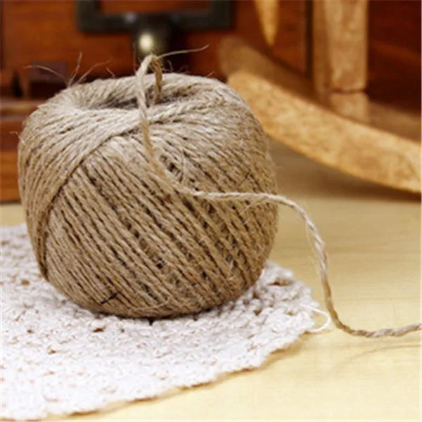 100m 2.5mm Rustic Organic Flax Braided Jute Linen Round Tape/Hemp Rope Craft Twine Naturalin