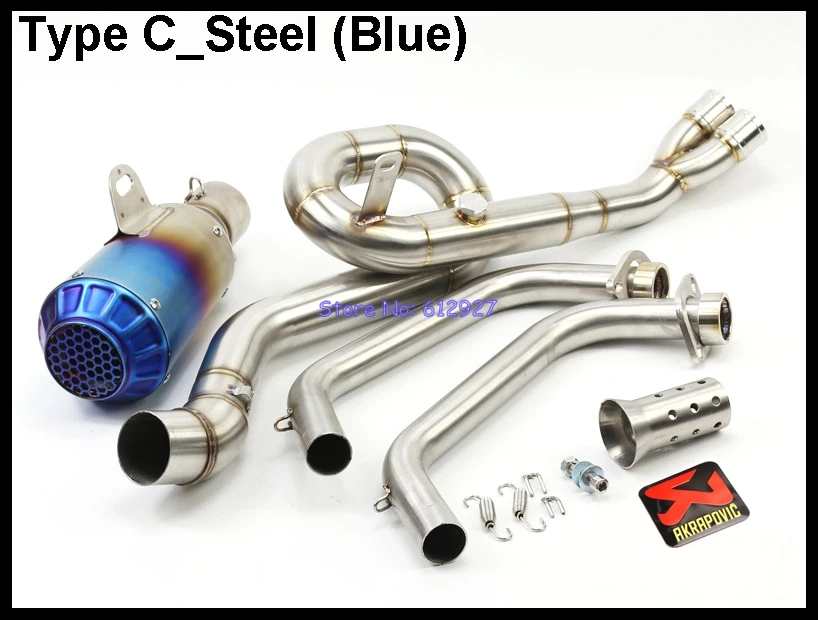 Motocicleta para mt-03 MT03 r25 R3 R30 de escape Sistema de carbono Fibra silenciador escape y conectar mediados tubo delantero (2014-2016)