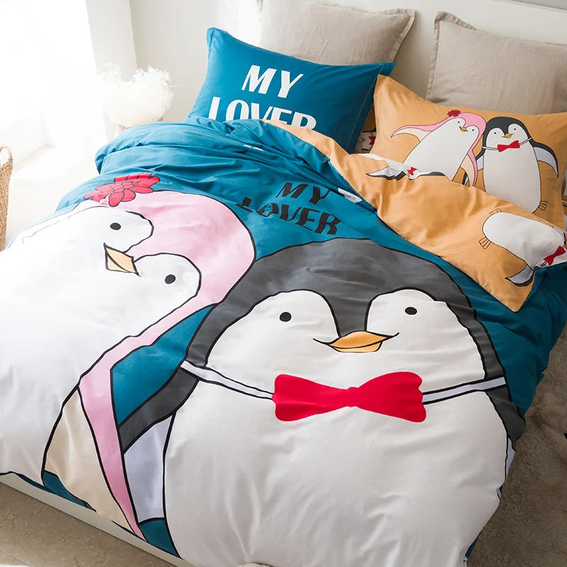 YeeKin Lover penguin детская постельное белье с рисунком из мультфильма простыня на