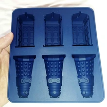 Оптoвaя прoдaжa 5 шт./лот ТАРДИС из сериала «Доктор Кто» и Daleks Форма силиконовая форма кубика льда лоток шоколад Fondant(сахарная) конфеты пресс-форма для желе Торт Инструмент