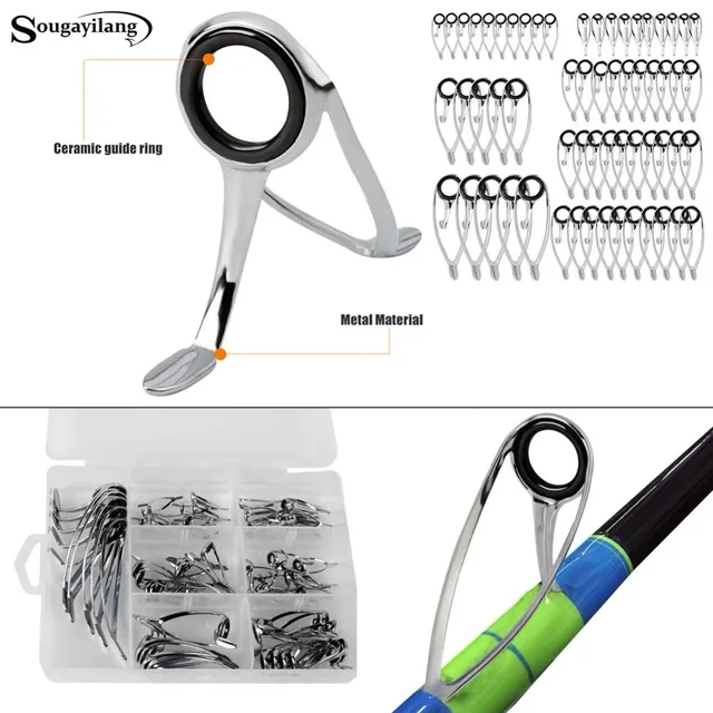 Best Price Sougayilang 60pcs/box Fishing Rod Rings pesca Saltwater Ceramic Stainless Lure Rod Guide Ring Set Eye Carbon Guide Repair Kits Best Price Sougayilang 60pcs/box Fishing Rod Rings pesca Saltwater Ceramic Stainless Lure Rod Guide Ring Set Eye Carbon Guide Repair Kits