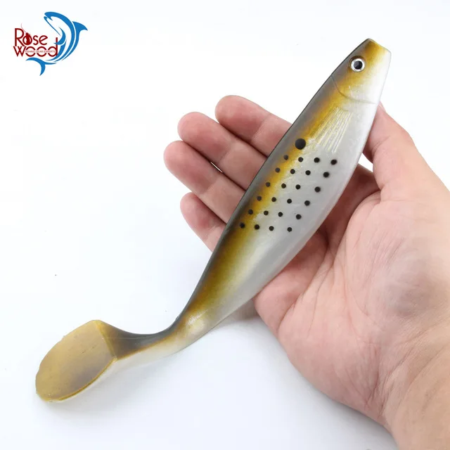 

RoseWood 1pc 75g T Tail Soft Fishing Bait Deep Sea Big Paddle Tail Fish Soft Plastic Soft Baits Fishing Lure Silicone Bait