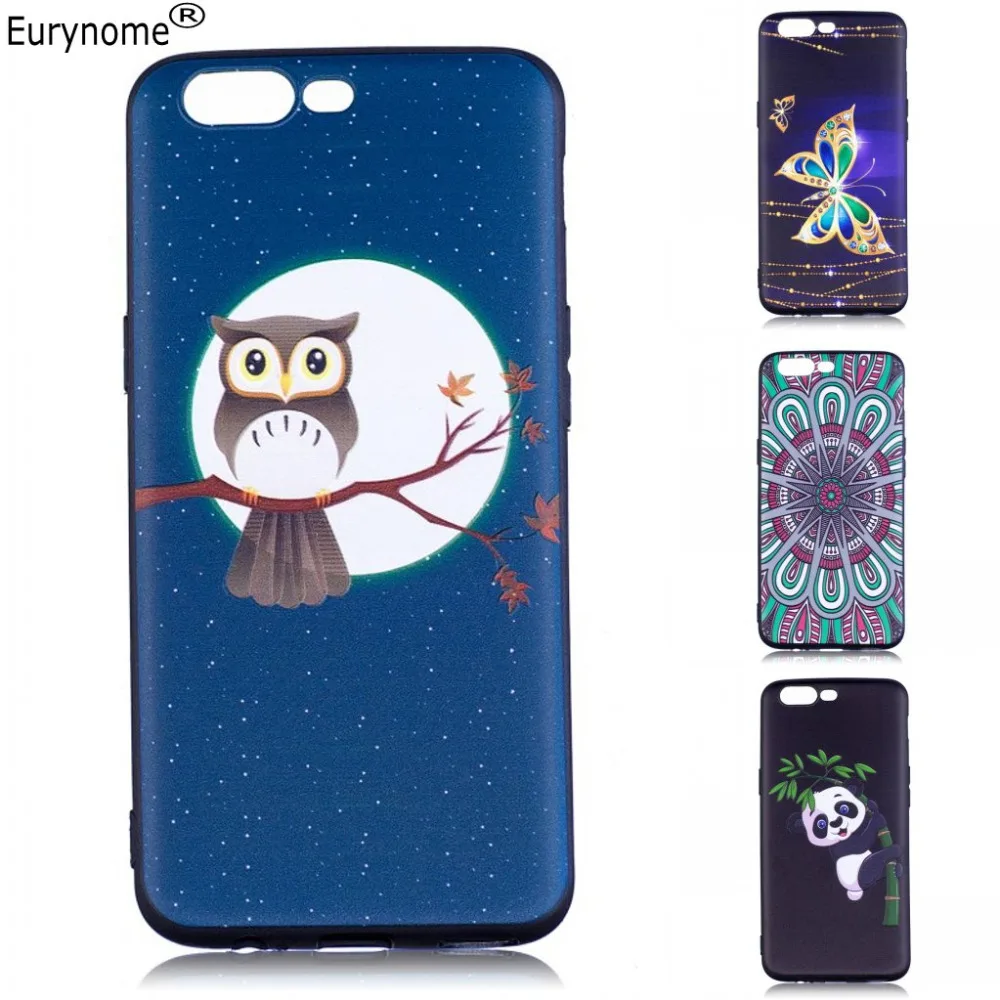

Retro Cartoon Owl Panda Flower ShockProof soft TPU Silicon Case Cover For Oneplus 5 5t one plus 5 5t oneplus5 With screen film