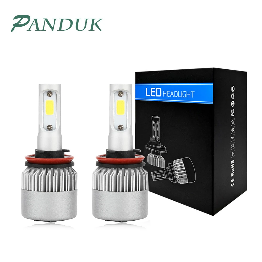 

PANDUK 2PCS Car LED Headlight Bulbs H4 LED H7 H11 H1 H3 H27 881 H13 9004 9007 Auto 60W 6000LM HeadLamp Car Lights 12V S2