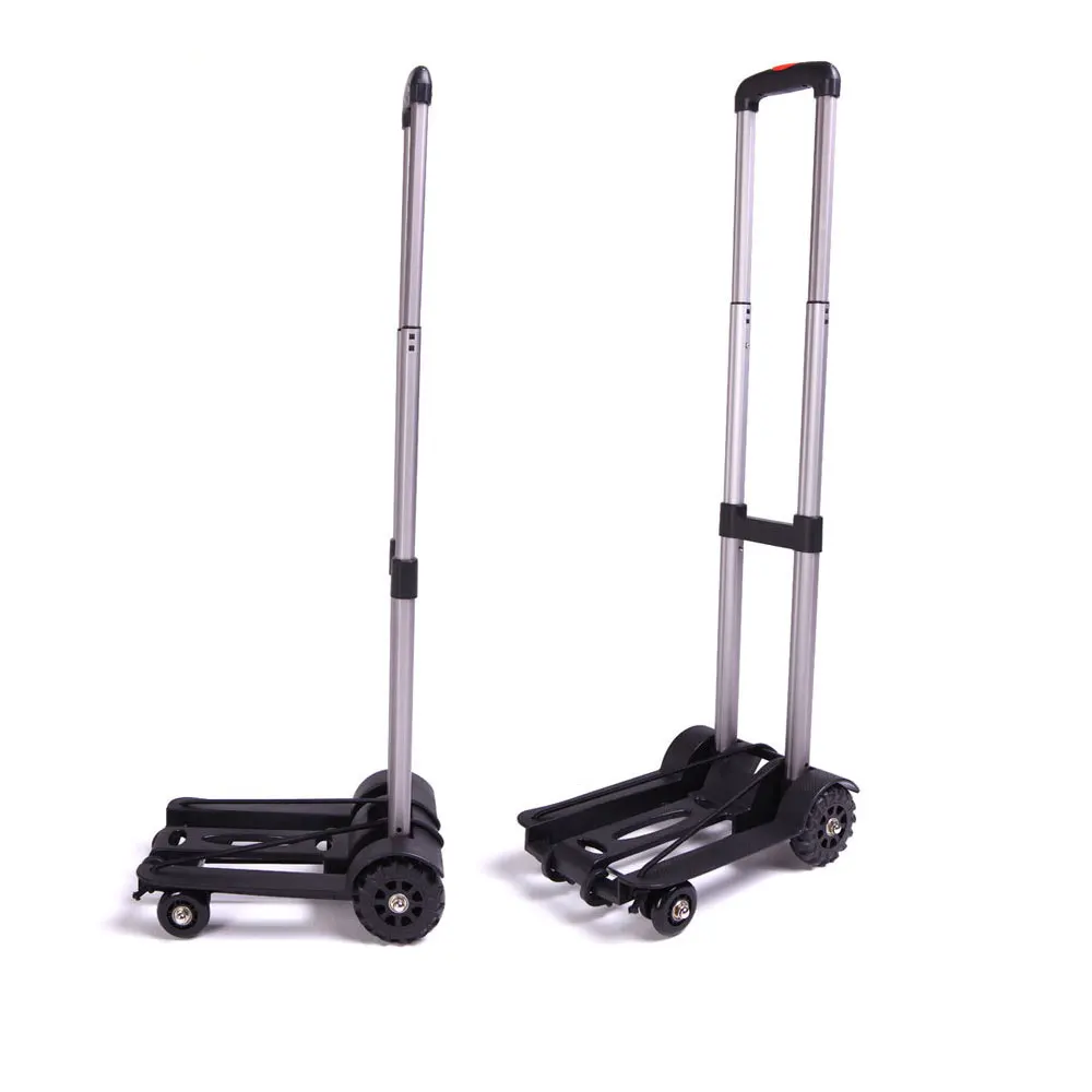 Aluminum Alloy Car Folding Luggage Cart Portable Travel Trailer Household Luggage Cart Shopping Trolley