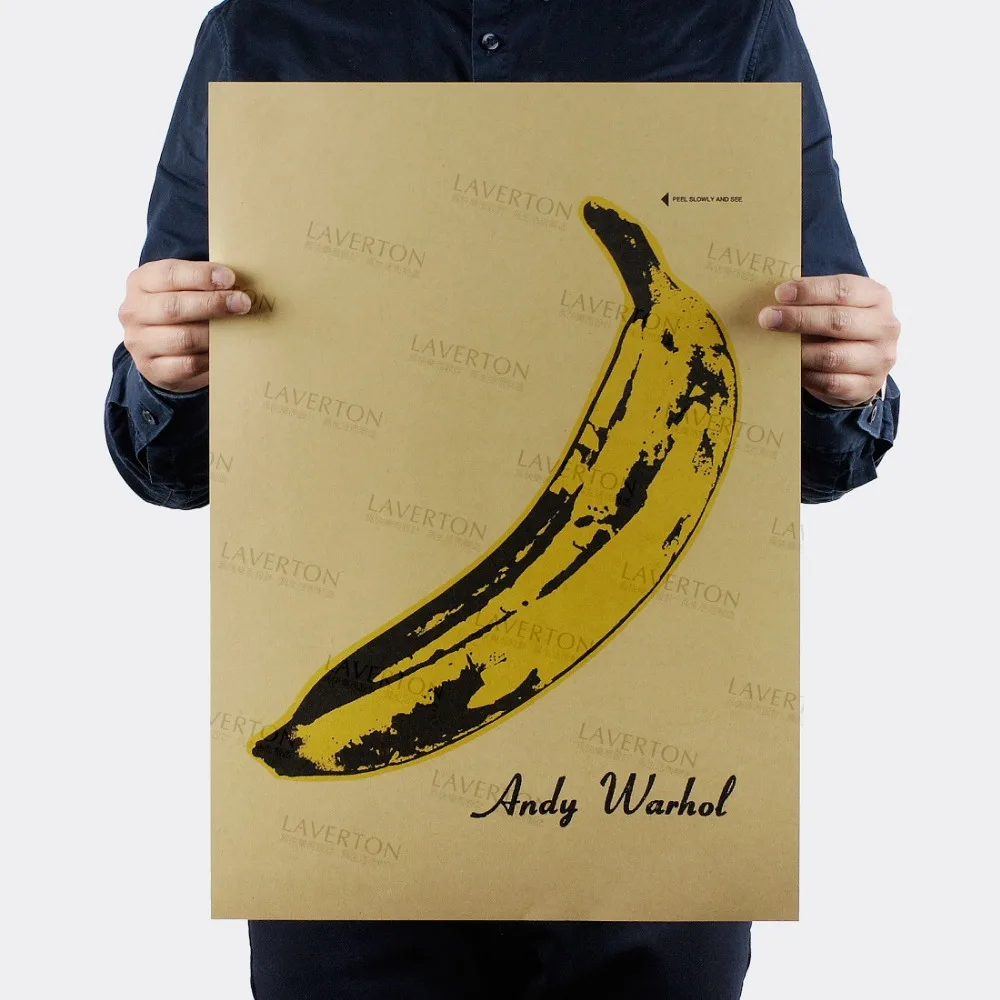 

Free shipping,Andy Warhol BANANA/MUSIC ROCK BAND/kraft paper/bar poster/Wall stickers/Retro Poster/decorative painting 51x35.5cm