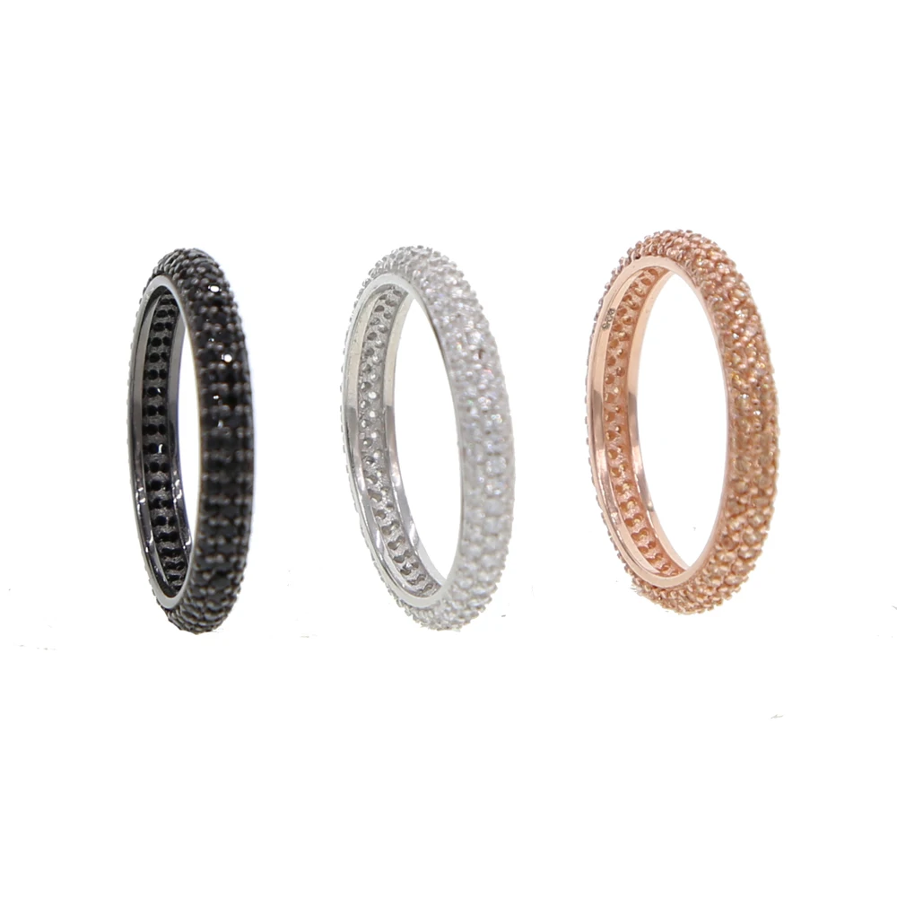 Новое простое кольцо стерлингового серебра 925 пробы женские мужские обручальные ювелирные изделия Полный Круглый Цирконий трени сверкающие украшения для пальцев